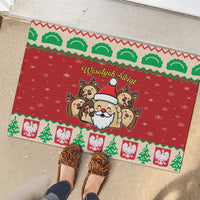 Poland Christmas Rubber Doormat Pierogi Mascot Santa Claus Wesołych Swiat - Wonder Print Shop