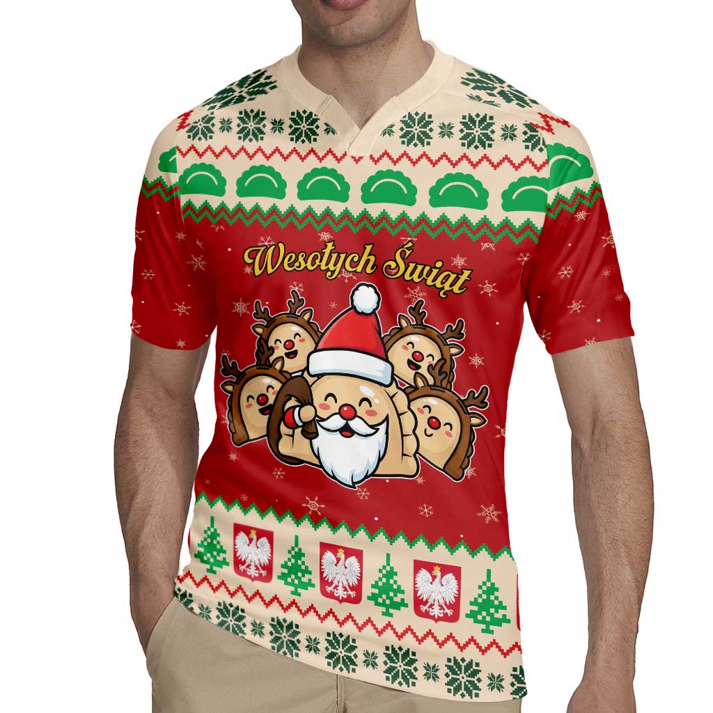 Poland Christmas Rugby Jersey Pierogi Mascot Santa Claus Wesołych Swiat - Wonder Print Shop