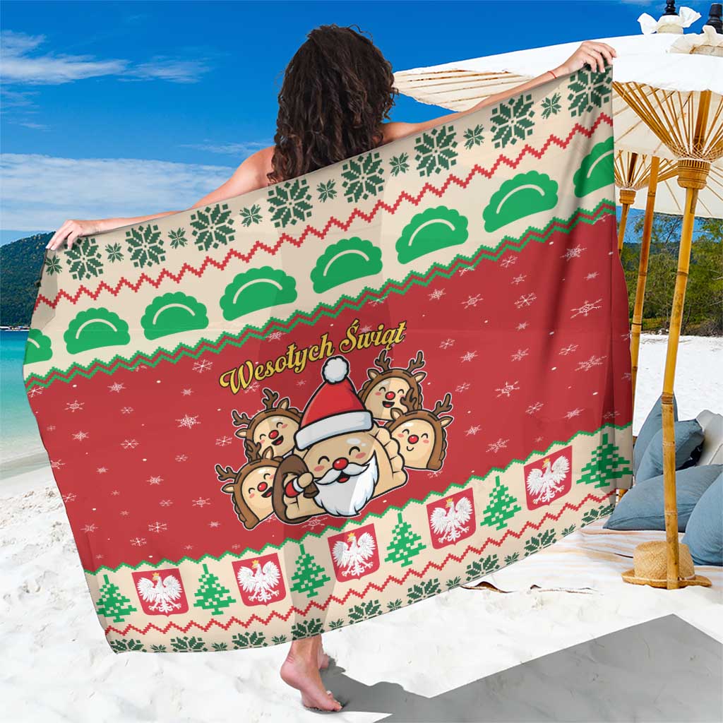 Poland Christmas Sarong Pierogi Mascot Santa Claus Wesołych Swiat - Wonder Print Shop