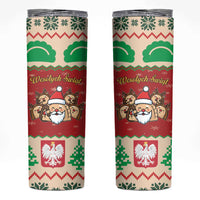 Poland Christmas Skinny Tumbler Pierogi Mascot Santa Claus Wesołych Swiat - Wonder Print Shop