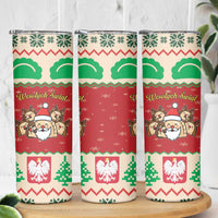 Poland Christmas Skinny Tumbler Pierogi Mascot Santa Claus Wesołych Swiat - Wonder Print Shop