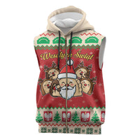 Poland Christmas Sleeveless Zip Hoodie Pierogi Mascot Santa Claus Wesołych Swiat - Wonder Print Shop