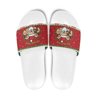 Poland Christmas Slide Sandals Pierogi Mascot Santa Claus Wesołych Swiat - Wonder Print Shop