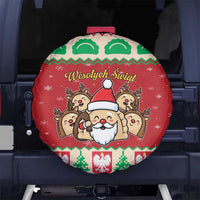 Poland Christmas Spare Tire Cover Pierogi Mascot Santa Claus Wesołych Swiat - Wonder Print Shop