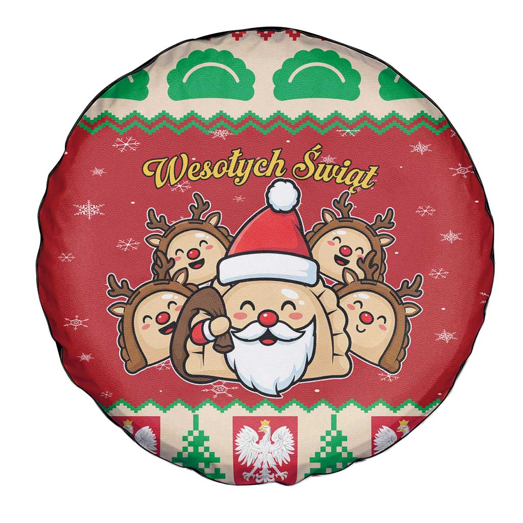 Poland Christmas Spare Tire Cover Pierogi Mascot Santa Claus Wesołych Swiat - Wonder Print Shop
