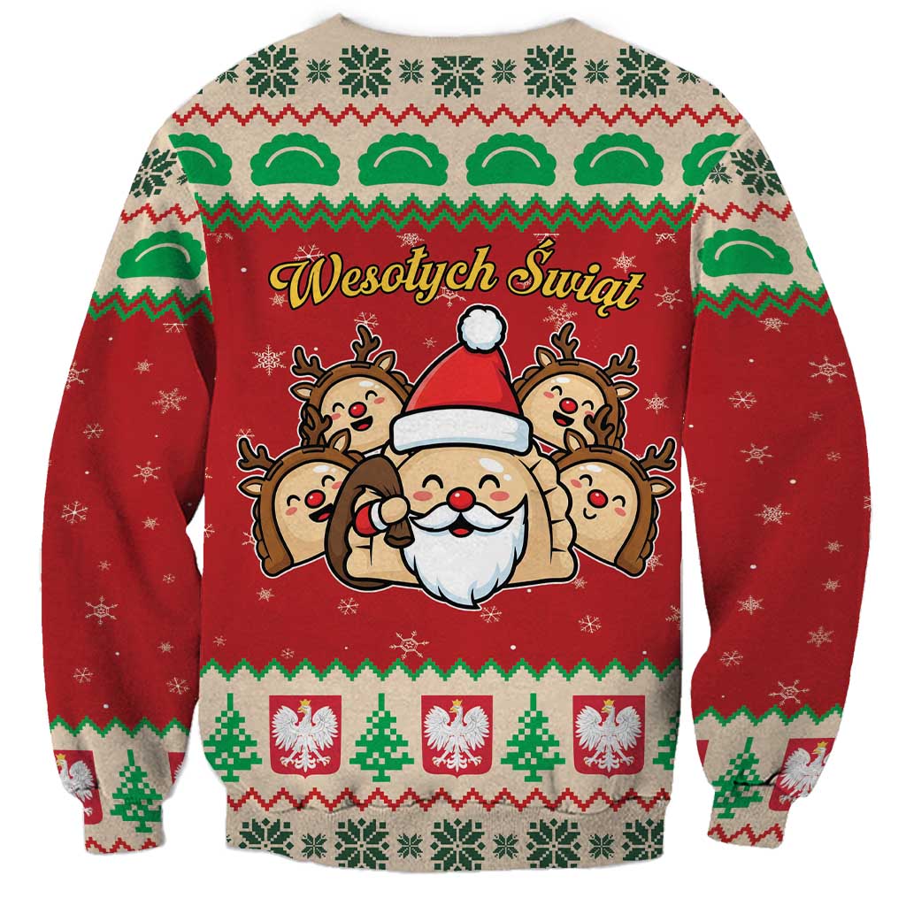 Poland Christmas Sweatshirt Pierogi Mascot Santa Claus Wesołych Swiat - Wonder Print Shop