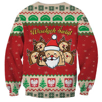 Poland Christmas Sweatshirt Pierogi Mascot Santa Claus Wesołych Swiat - Wonder Print Shop