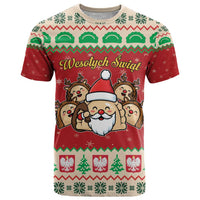 Poland Christmas T Shirt Pierogi Mascot Santa Claus Wesołych Swiat - Wonder Print Shop