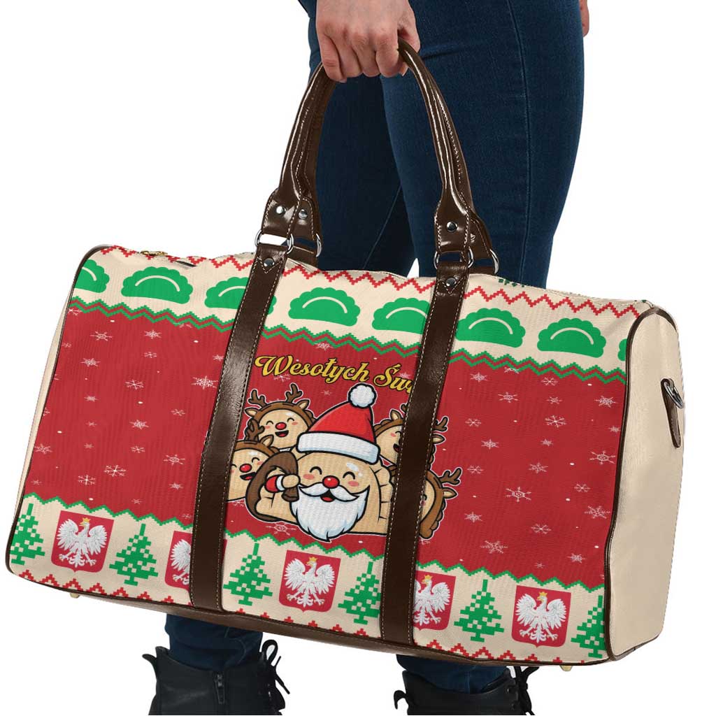 Poland Christmas Travel Bag Pierogi Mascot Santa Claus Wesołych Swiat - Wonder Print Shop