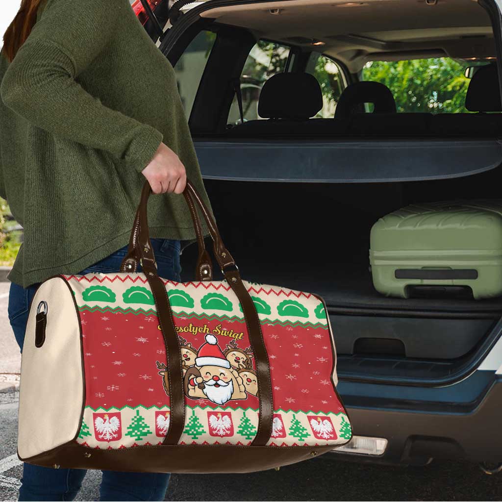 Poland Christmas Travel Bag Pierogi Mascot Santa Claus Wesołych Swiat - Wonder Print Shop
