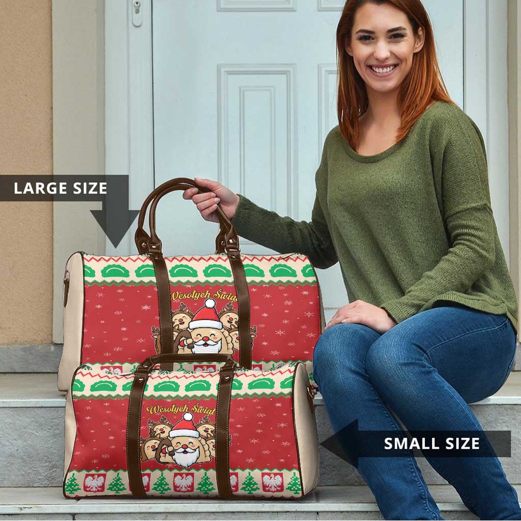 Poland Christmas Travel Bag Pierogi Mascot Santa Claus Wesołych Swiat - Wonder Print Shop