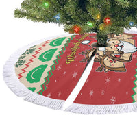 Poland Christmas Tree Skirt Pierogi Mascot Santa Claus Wesołych Swiat - Wonder Print Shop