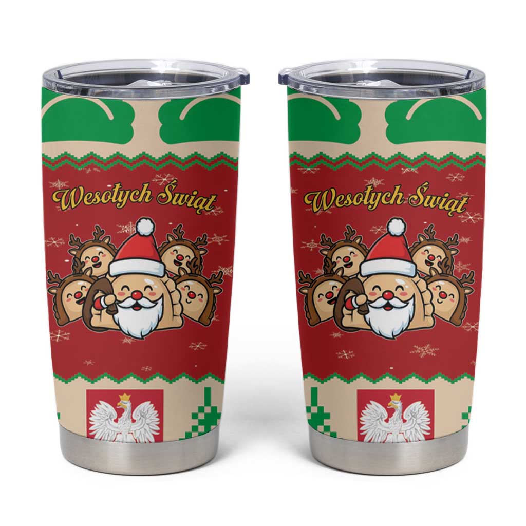 Poland Christmas Tumbler Cup Pierogi Mascot Santa Claus Wesołych Swiat - Wonder Print Shop