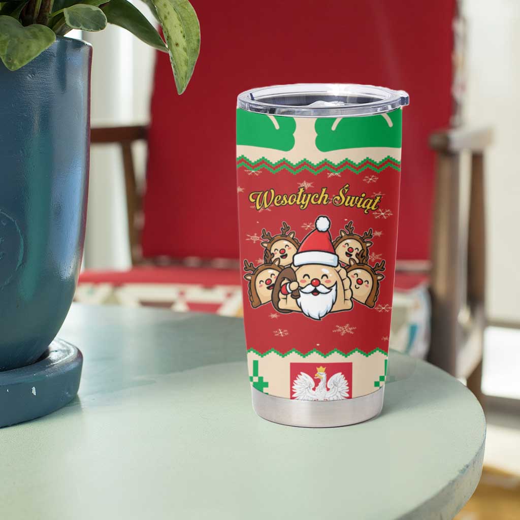 Poland Christmas Tumbler Cup Pierogi Mascot Santa Claus Wesołych Swiat - Wonder Print Shop