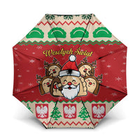Poland Christmas Umbrella Pierogi Mascot Santa Claus Wesołych Swiat - Wonder Print Shop
