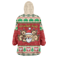 Poland Christmas Wearable Blanket Hoodie Pierogi Mascot Santa Claus Wesołych Swiat - Wonder Print Shop