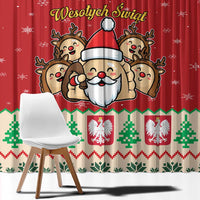 Poland Christmas Window Curtain Pierogi Mascot Santa Claus Wesołych Swiat - Wonder Print Shop