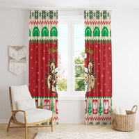 Poland Christmas Window Curtain Pierogi Mascot Santa Claus Wesołych Swiat - Wonder Print Shop
