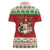 Poland Christmas Women Polo Shirt Pierogi Mascot Santa Claus Wesołych Swiat - Wonder Print Shop