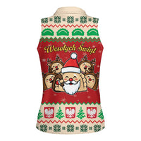 Poland Christmas Women Sleeveless Polo Shirt Pierogi Mascot Santa Claus Wesołych Swiat - Wonder Print Shop