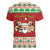 Poland Christmas Women V-Neck T-Shirt Pierogi Mascot Santa Claus Wesołych Swiat - Wonder Print Shop