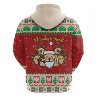 Poland Christmas Zip Hoodie Pierogi Mascot Santa Claus Wesołych Swiat - Wonder Print Shop