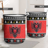 Personalized Albania Christmas Eagle Laundry Basket The Double-headed Eagle - Wonder Print Shop