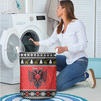 Personalized Albania Christmas Eagle Laundry Basket The Double-headed Eagle - Wonder Print Shop