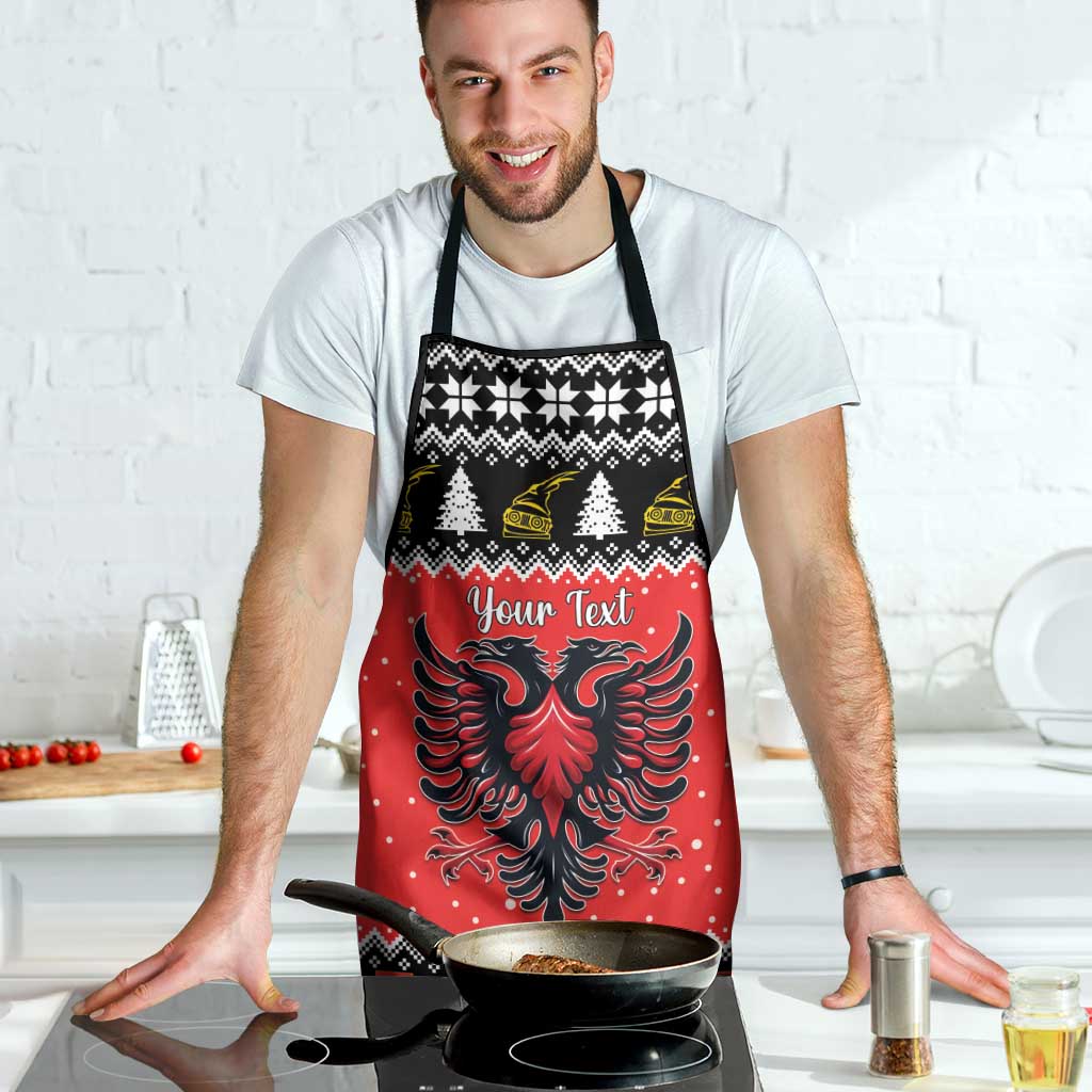 Personalized Albania Christmas Eagle Apron The Double-headed Eagle - Wonder Print Shop