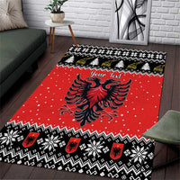 Personalized Albania Christmas Eagle Area Rug The Double-headed Eagle - Wonder Print Shop