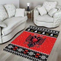 Personalized Albania Christmas Eagle Area Rug The Double-headed Eagle - Wonder Print Shop