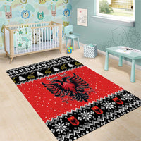 Personalized Albania Christmas Eagle Area Rug The Double-headed Eagle - Wonder Print Shop