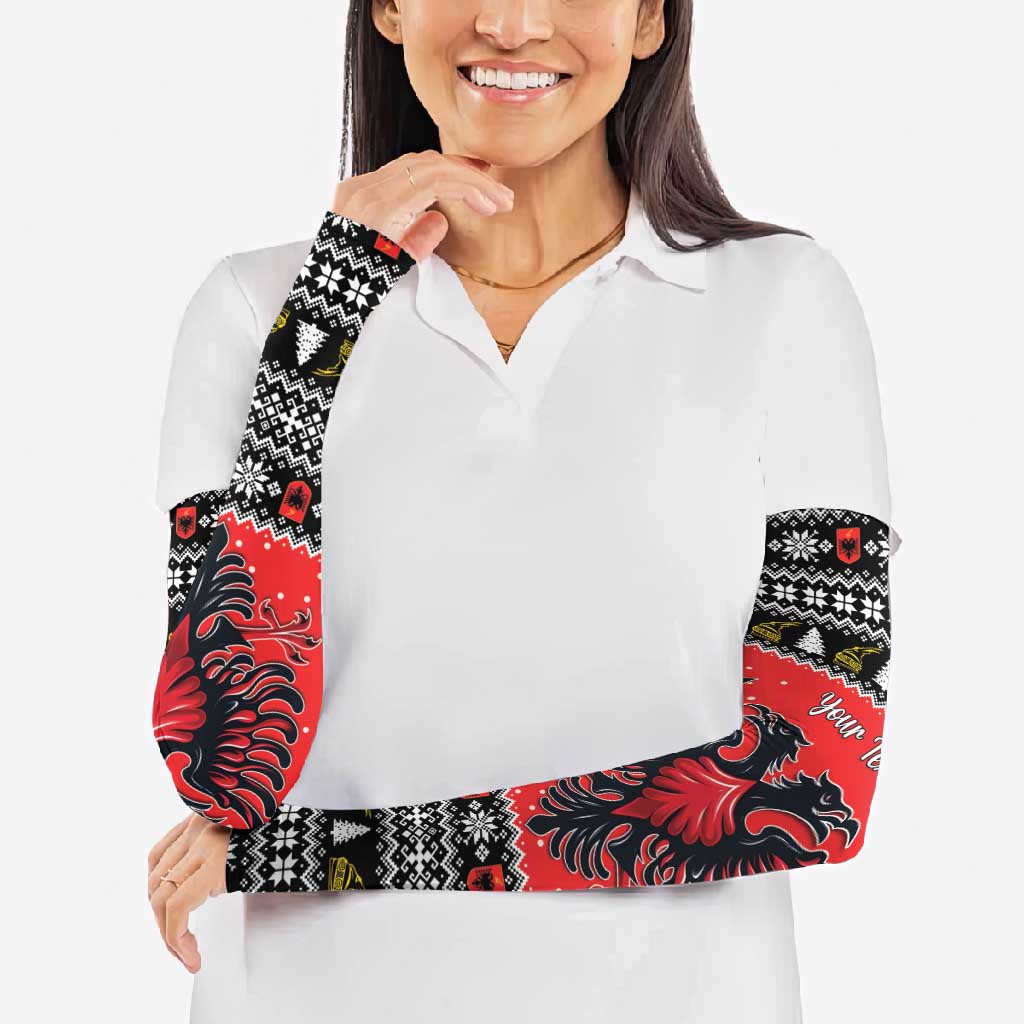 Personalized Albania Christmas Eagle Arm Sleeves The Double-headed Eagle - Wonder Print Shop