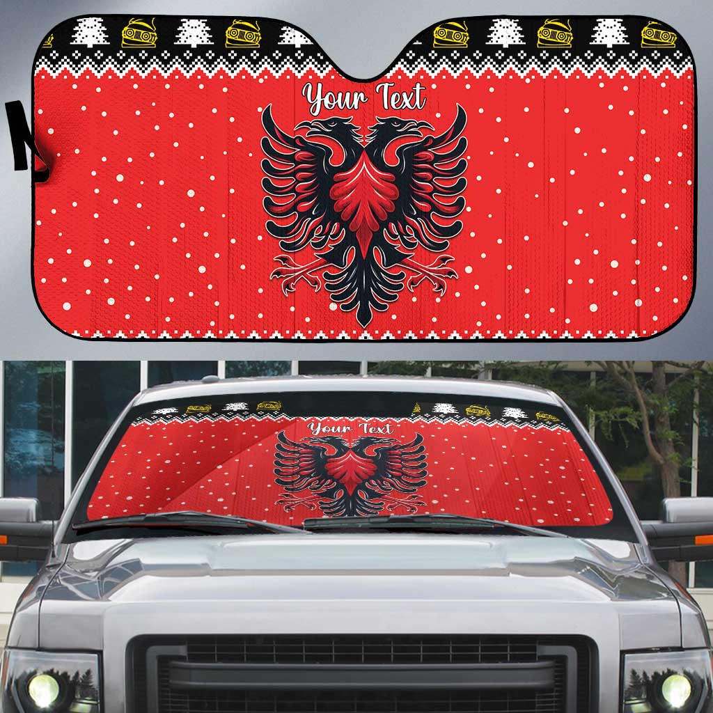 Personalized Albania Christmas Eagle Auto Sun Shade The Double-headed Eagle - Wonder Print Shop