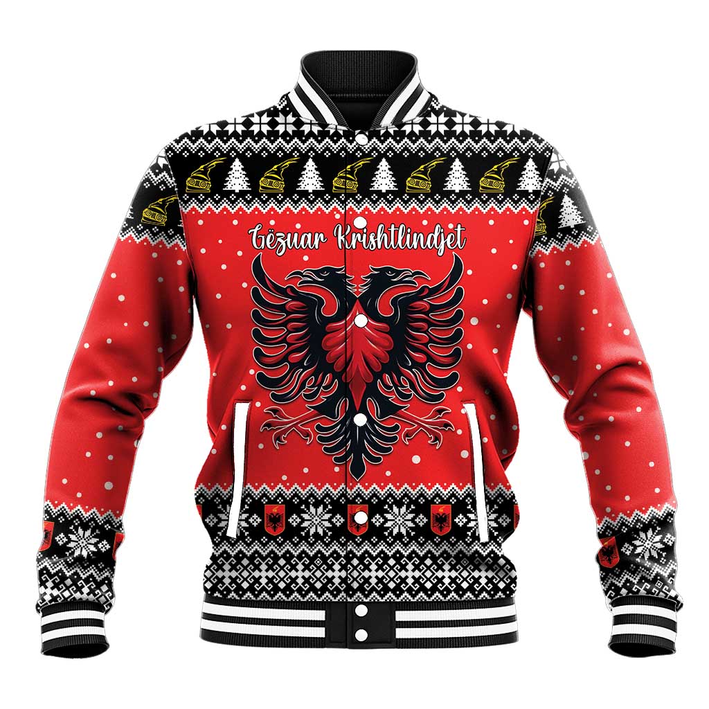 Personalized Albania Christmas Eagle Baseball Jacket The Double-headed Eagle - Wonder Print Shop