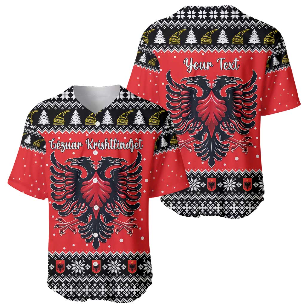 Personalized Albania Christmas Eagle Baseball Jersey The Double-headed Eagle - Wonder Print Shop