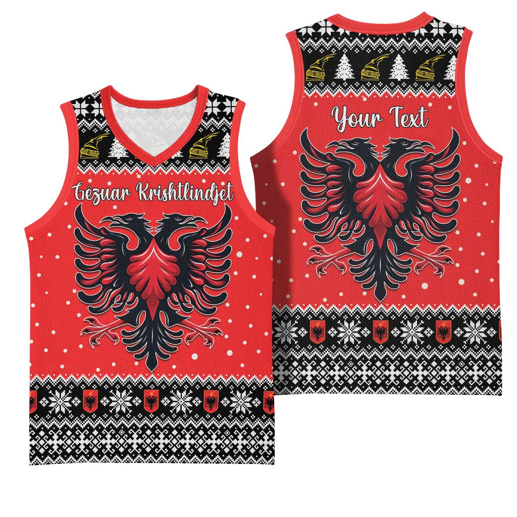 Personalized Albania Christmas Eagle Basketball Jersey The Double-headed Eagle - Wonder Print Shop