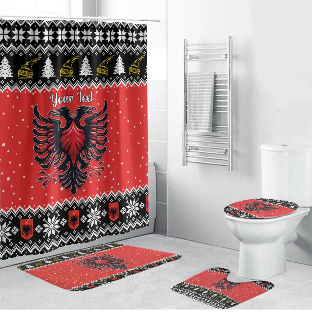 Personalized Albania Christmas Eagle Bathroom Set The Double-headed Eagle - Wonder Print Shop