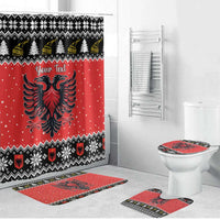 Personalized Albania Christmas Eagle Bathroom Set The Double-headed Eagle - Wonder Print Shop