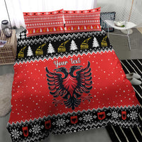 Personalized Albania Christmas Eagle Bedding Set The Double-headed Eagle - Wonder Print Shop