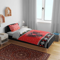 Personalized Albania Christmas Eagle Bedding Set The Double-headed Eagle - Wonder Print Shop