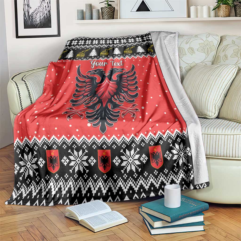 Personalized Albania Christmas Eagle Blanket The Double-headed Eagle - Wonder Print Shop