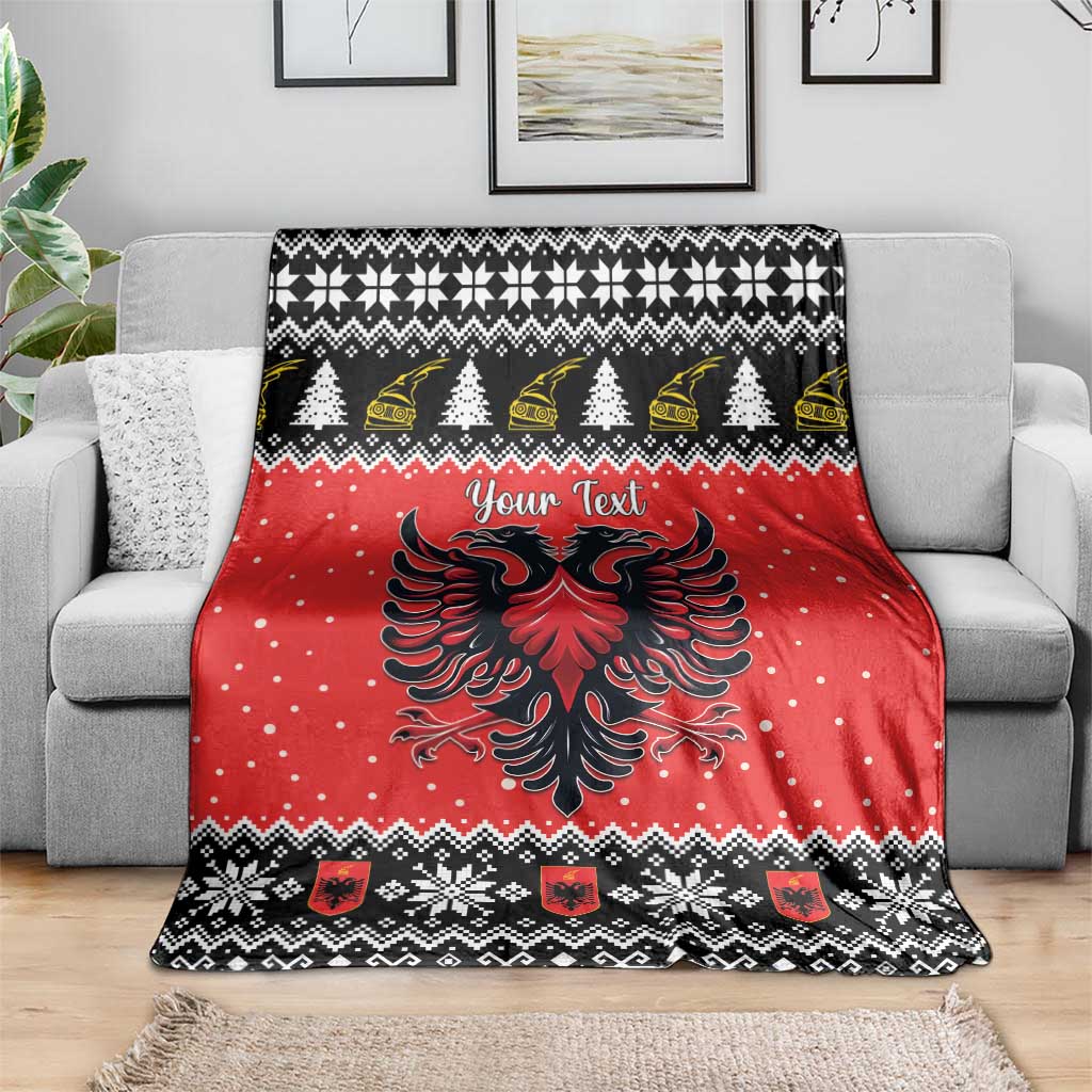 Personalized Albania Christmas Eagle Blanket The Double-headed Eagle - Wonder Print Shop
