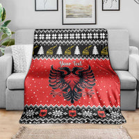Personalized Albania Christmas Eagle Blanket The Double-headed Eagle - Wonder Print Shop