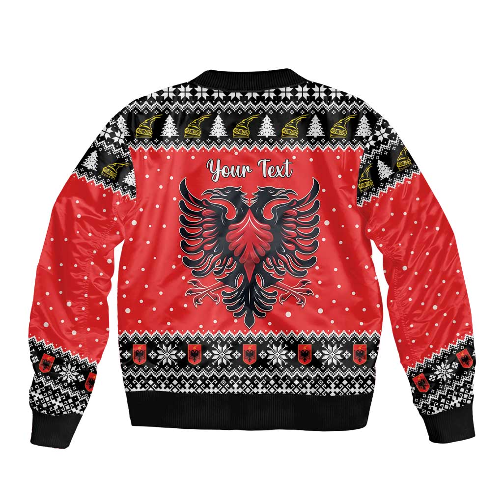 Personalized Albania Christmas Eagle Bomber Jacket The Double-headed Eagle - Wonder Print Shop