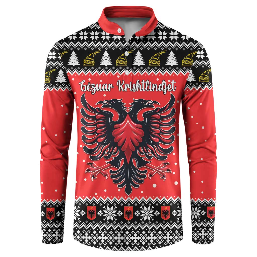 Personalized Albania Christmas Eagle Button Sweatshirt The Double-headed Eagle - Wonder Print Shop