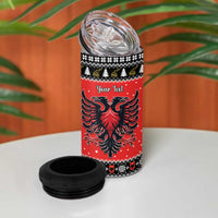Personalized Albania Christmas Eagle 4 in 1 Can Cooler Tumbler The Double-headed Eagle - Wonder Print Shop