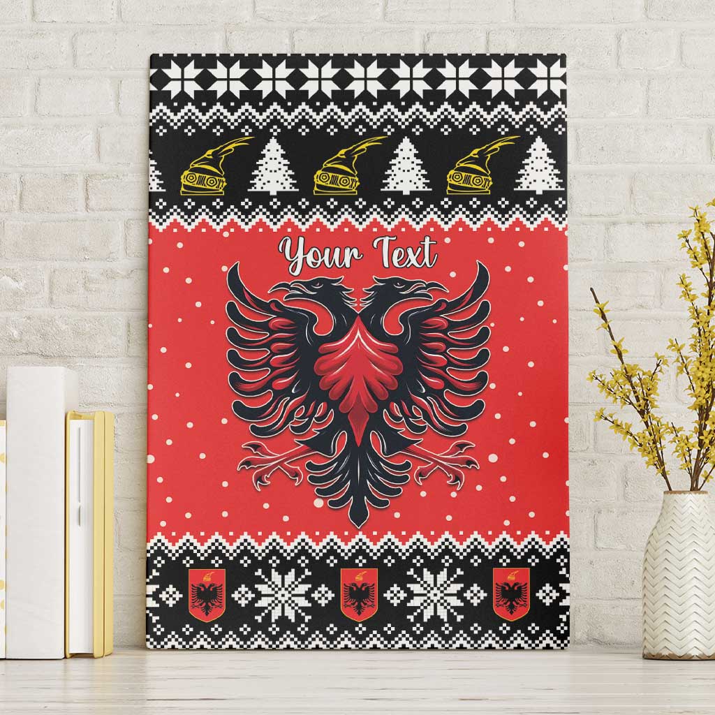 Personalized Albania Christmas Eagle Canvas Wall Art The Double-headed Eagle - Wonder Print Shop