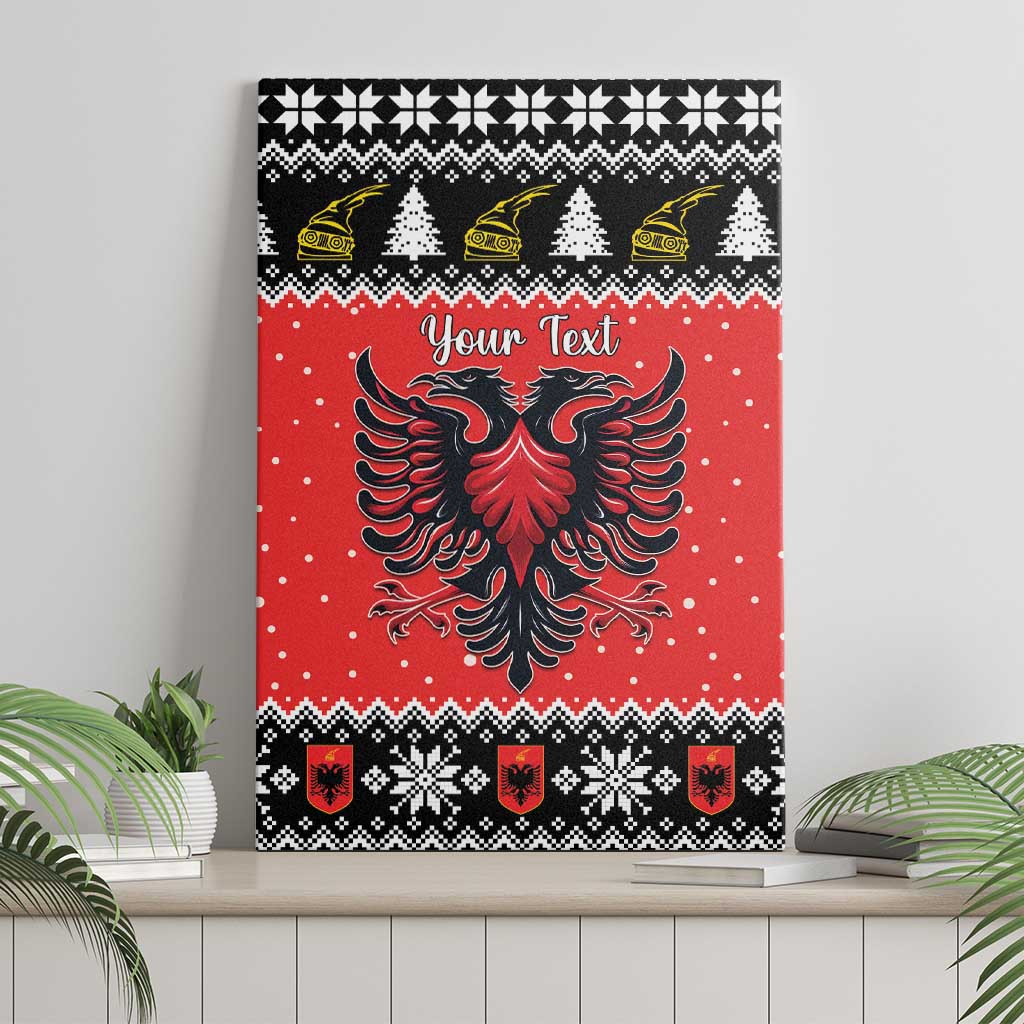 Personalized Albania Christmas Eagle Canvas Wall Art The Double-headed Eagle - Wonder Print Shop