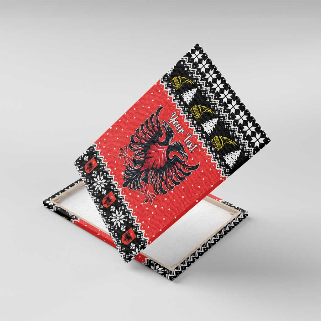 Personalized Albania Christmas Eagle Canvas Wall Art The Double-headed Eagle - Wonder Print Shop